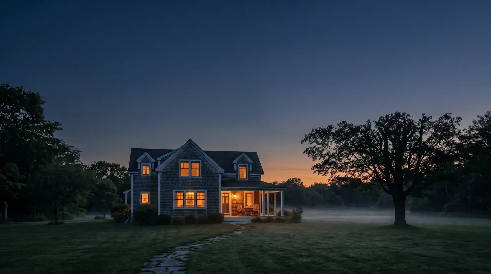 Connecticut home at dusk representing the family legacy a testamentary trust protects